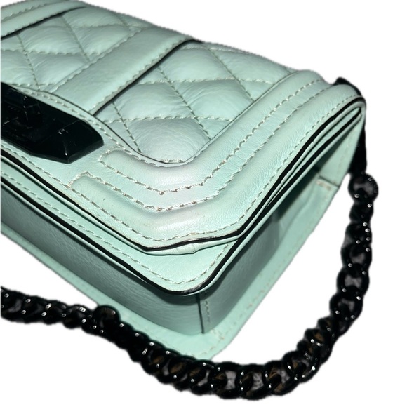 Rebecca Minkoff Mint Quilted Crossbody Bag, Black Chain Accent - Picture 1 of 16